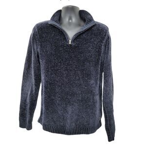 2/$20 Broken Standard Navy Blue Sweater Top Size: M